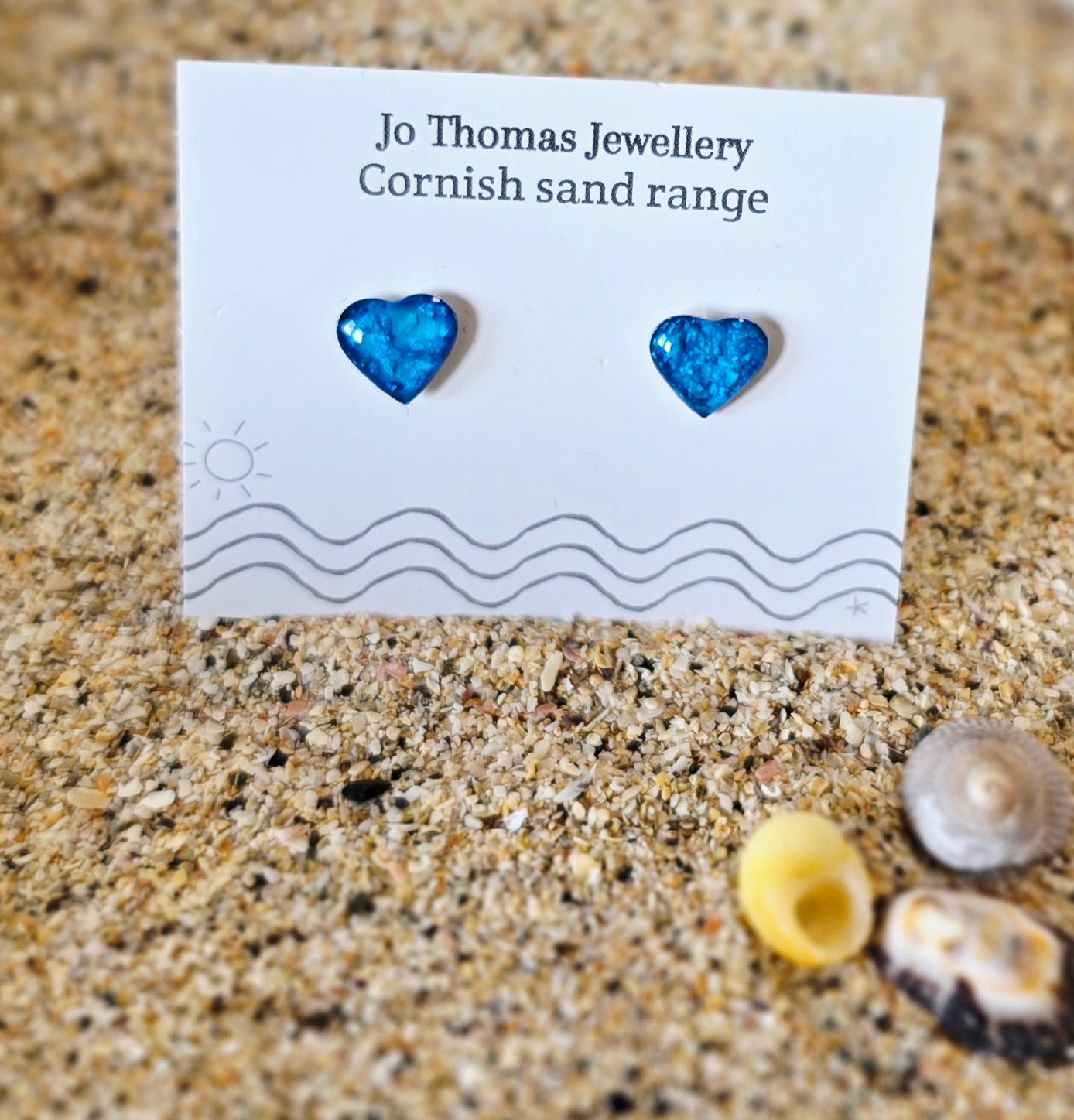 Cornish Sand heart studs