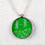 Mistletoe & Dragonflies pendant