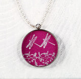 Mistletoe & Dragonflies pendant