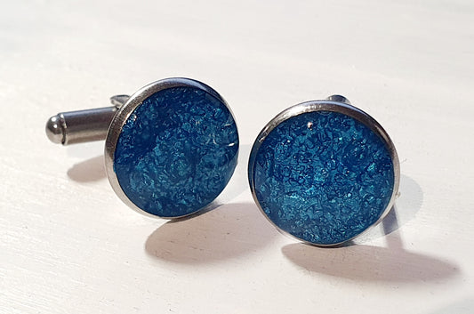Cufflinks with Cornish sand