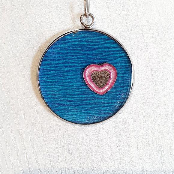Sand charm heart pendants