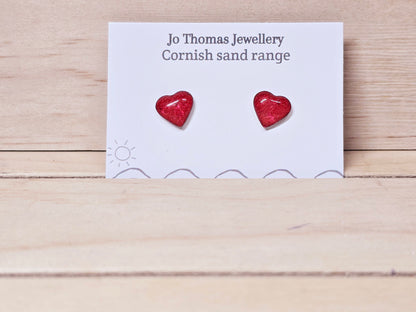 Cornish Sand heart studs