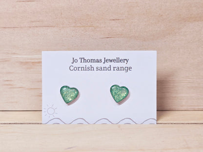 Cornish Sand heart studs