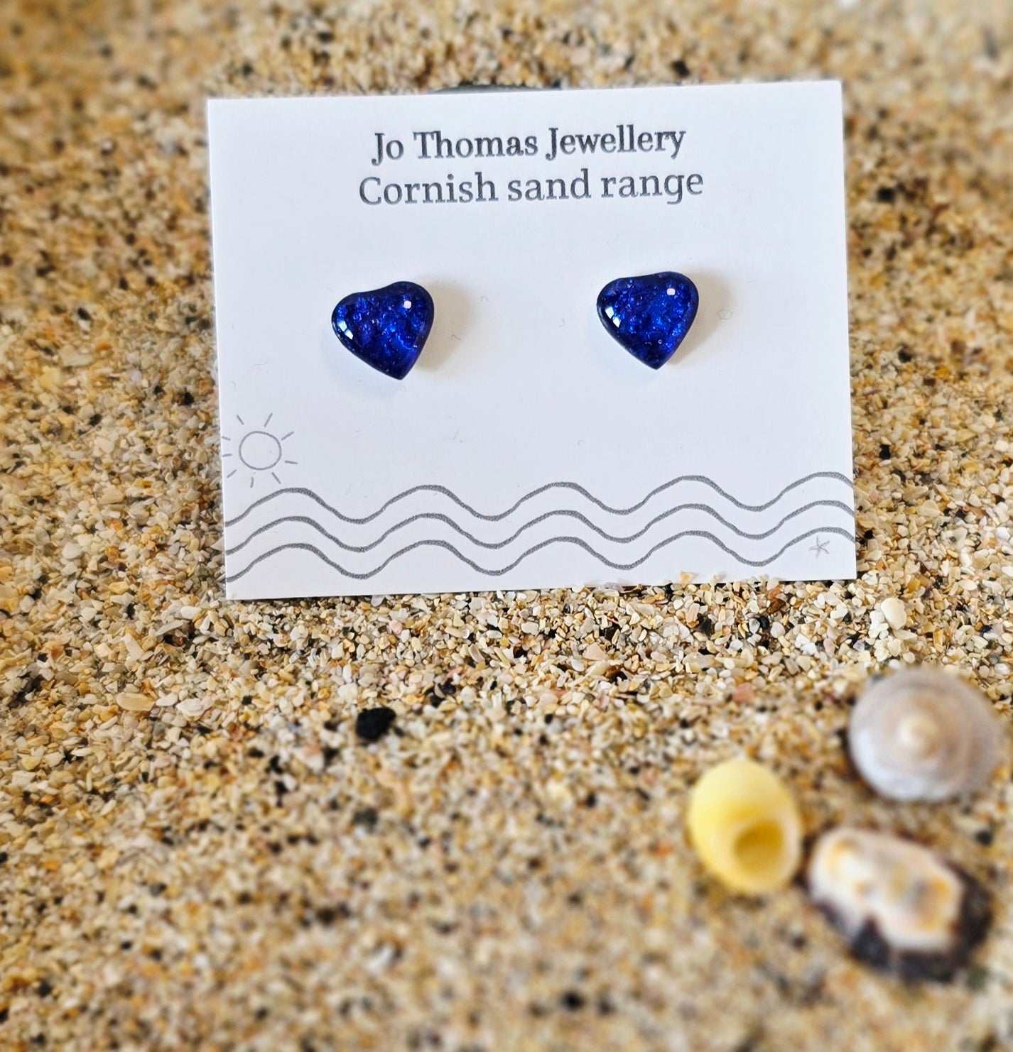Cornish Sand heart studs