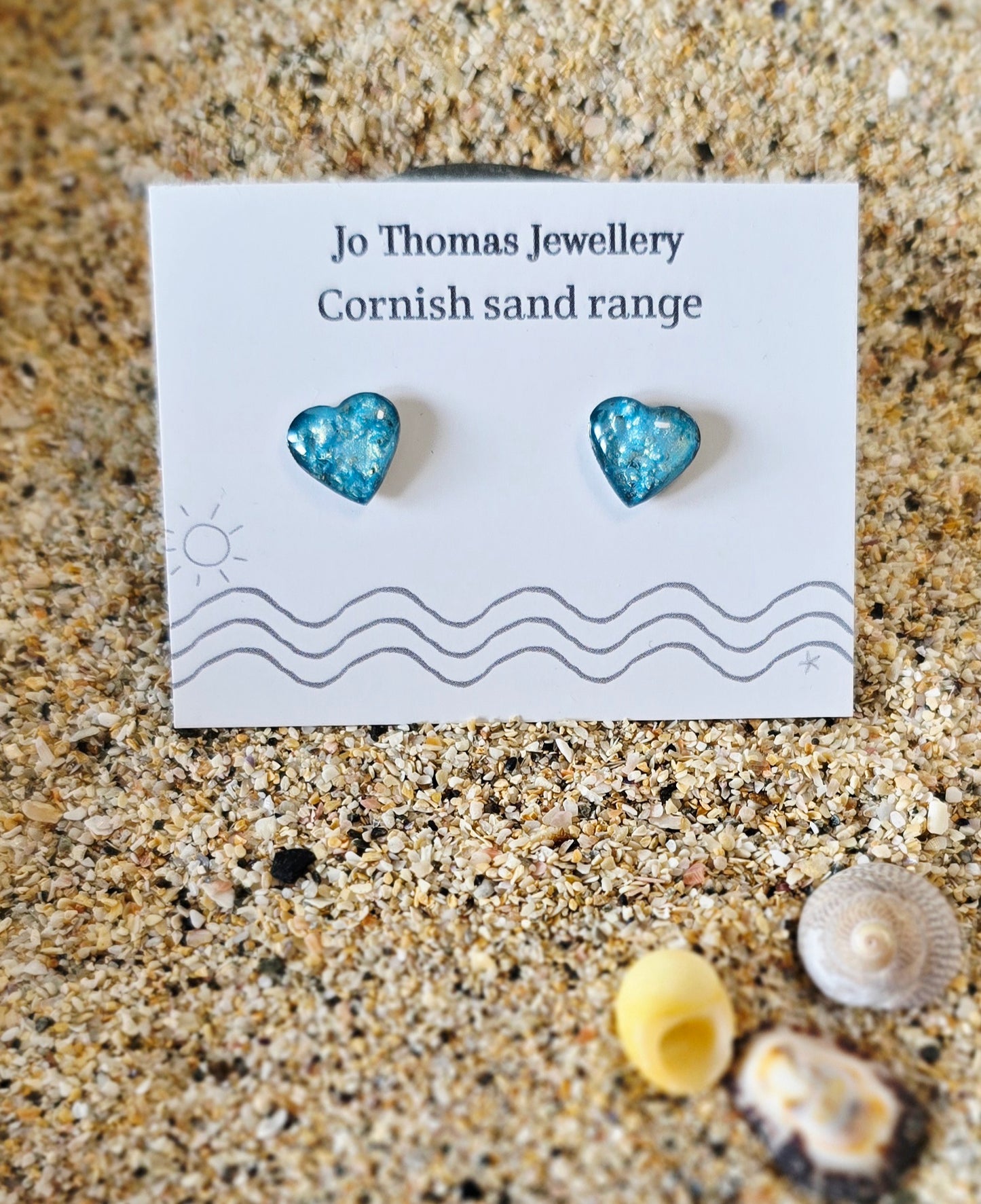 Cornish Sand heart studs