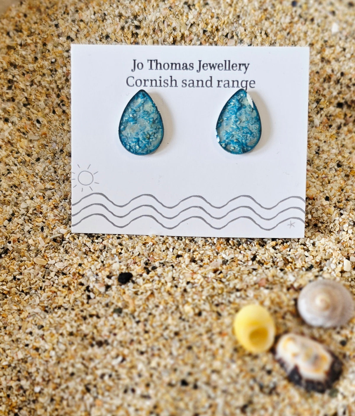 Sea Drop Cornish Sand studs