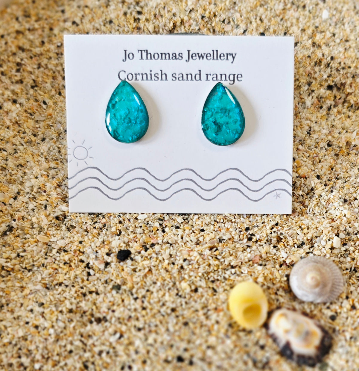Sea Drop Cornish Sand studs