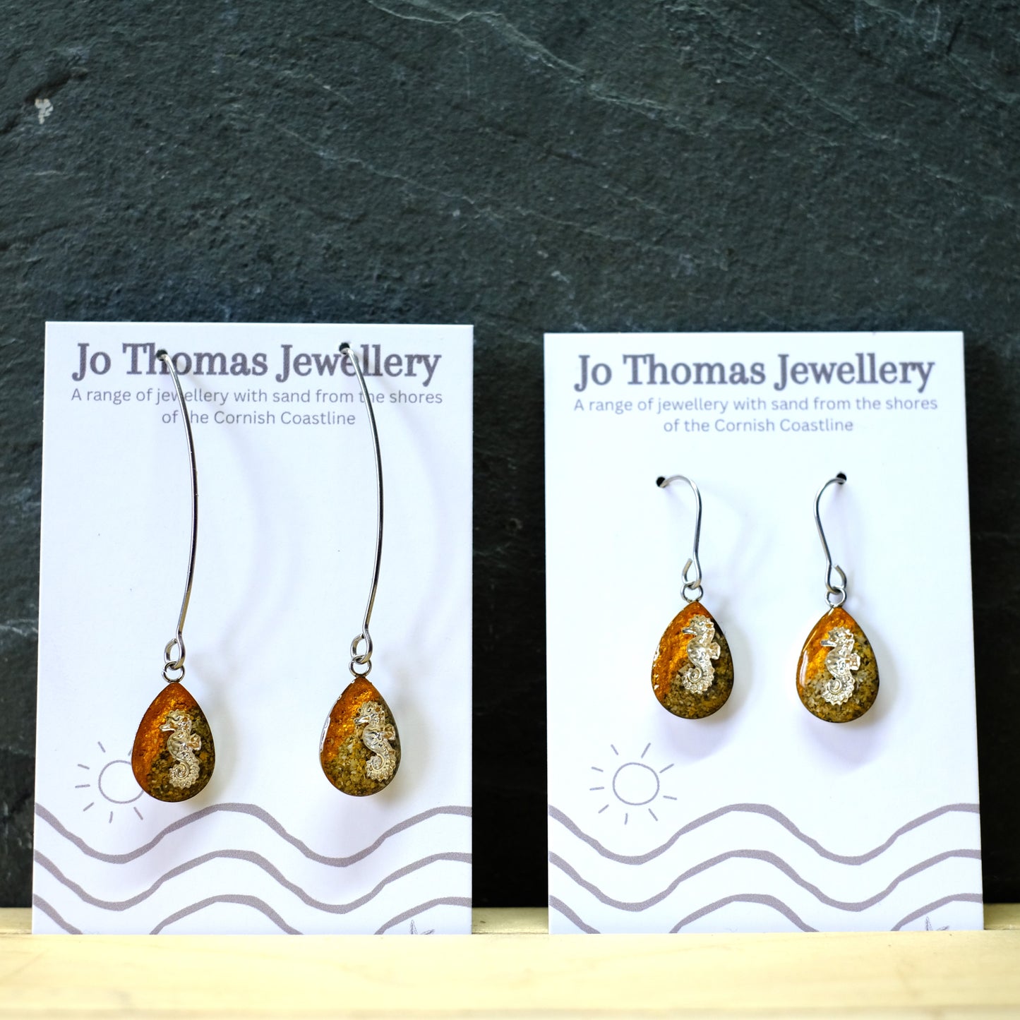Seahorse Shoreline Sea drop earrings Orange £8-£10