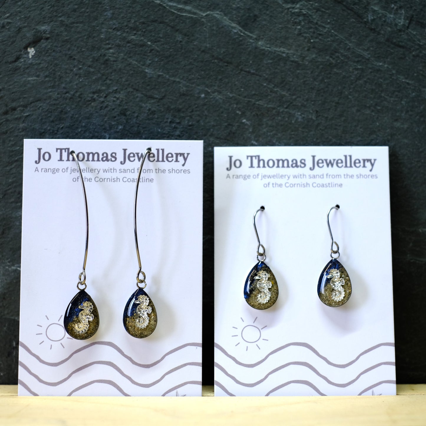 Seahorse Shoreline Sea drop earrings Night Blue £8-£10