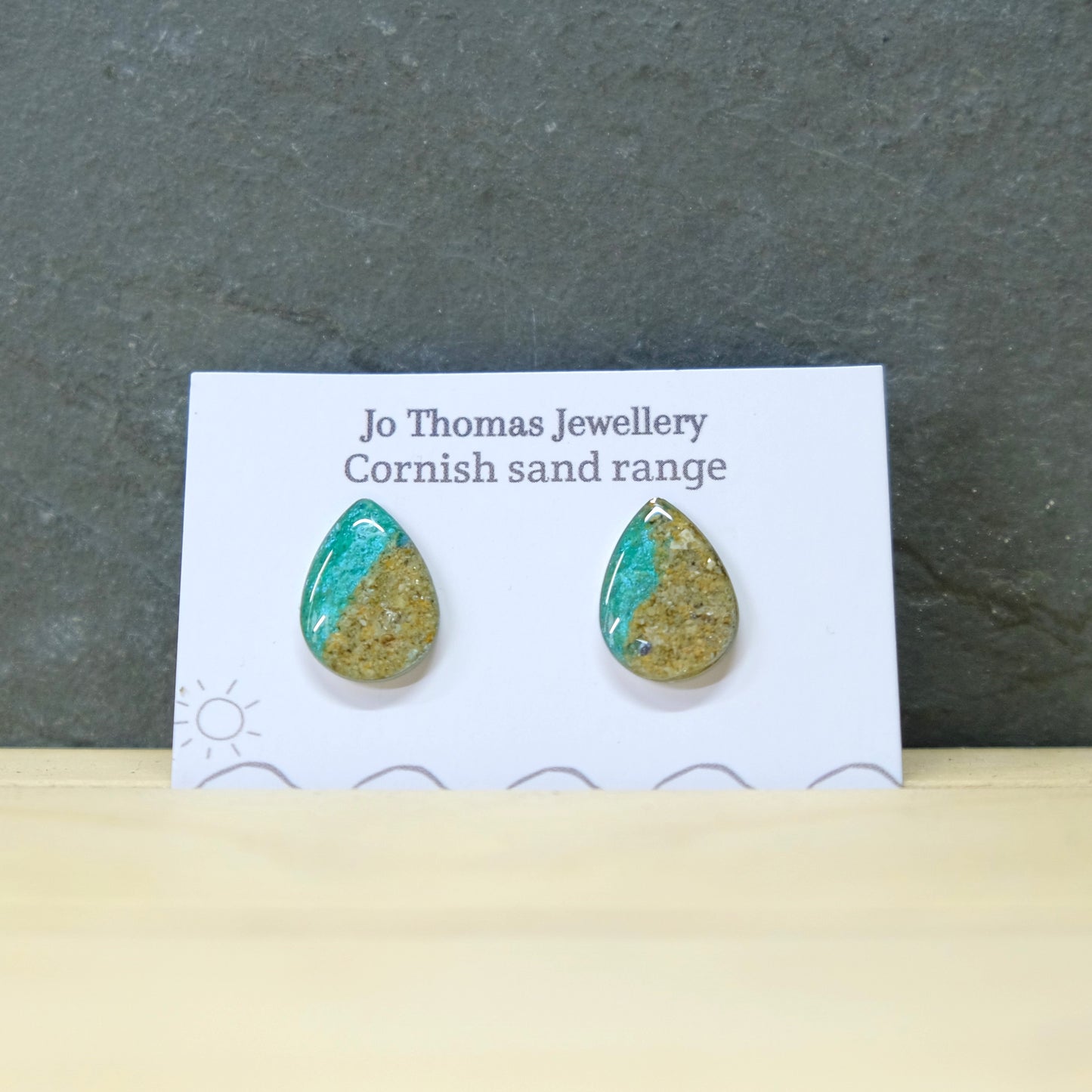 Shoreline Cornish sand seadrop studs
