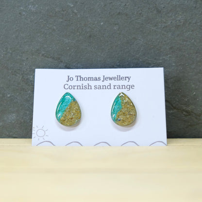 Shoreline Cornish sand seadrop studs