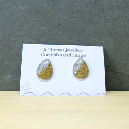Shoreline Cornish sand seadrop studs