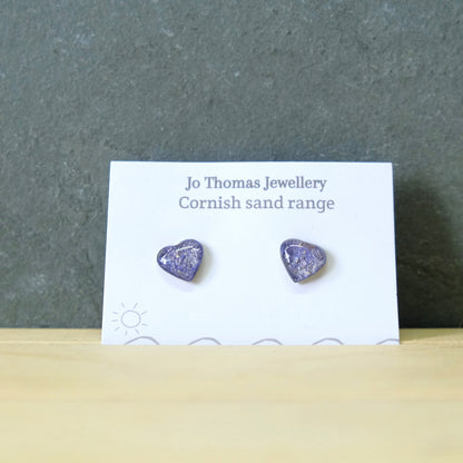 Cornish Sand heart studs