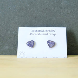 Cornish Sand heart studs