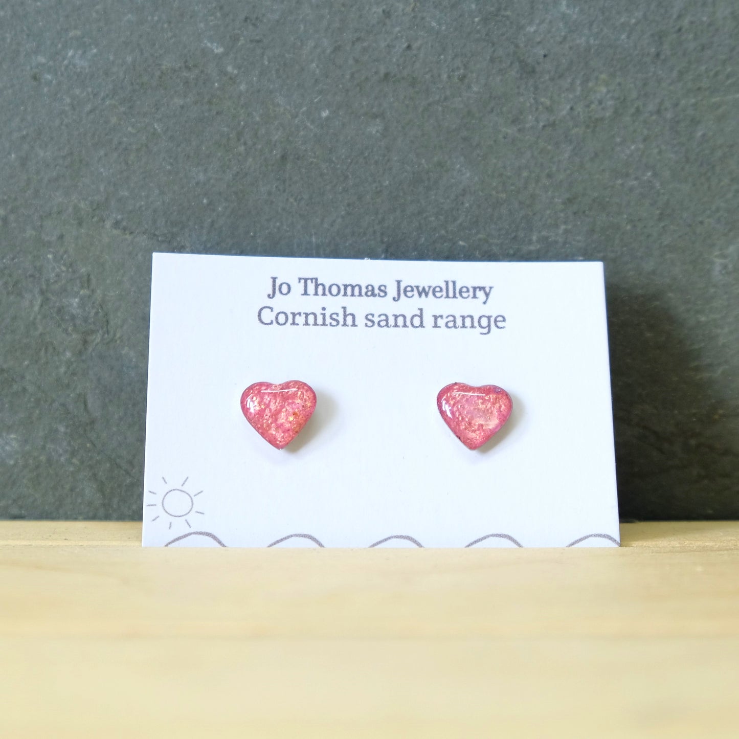 Cornish Sand heart studs