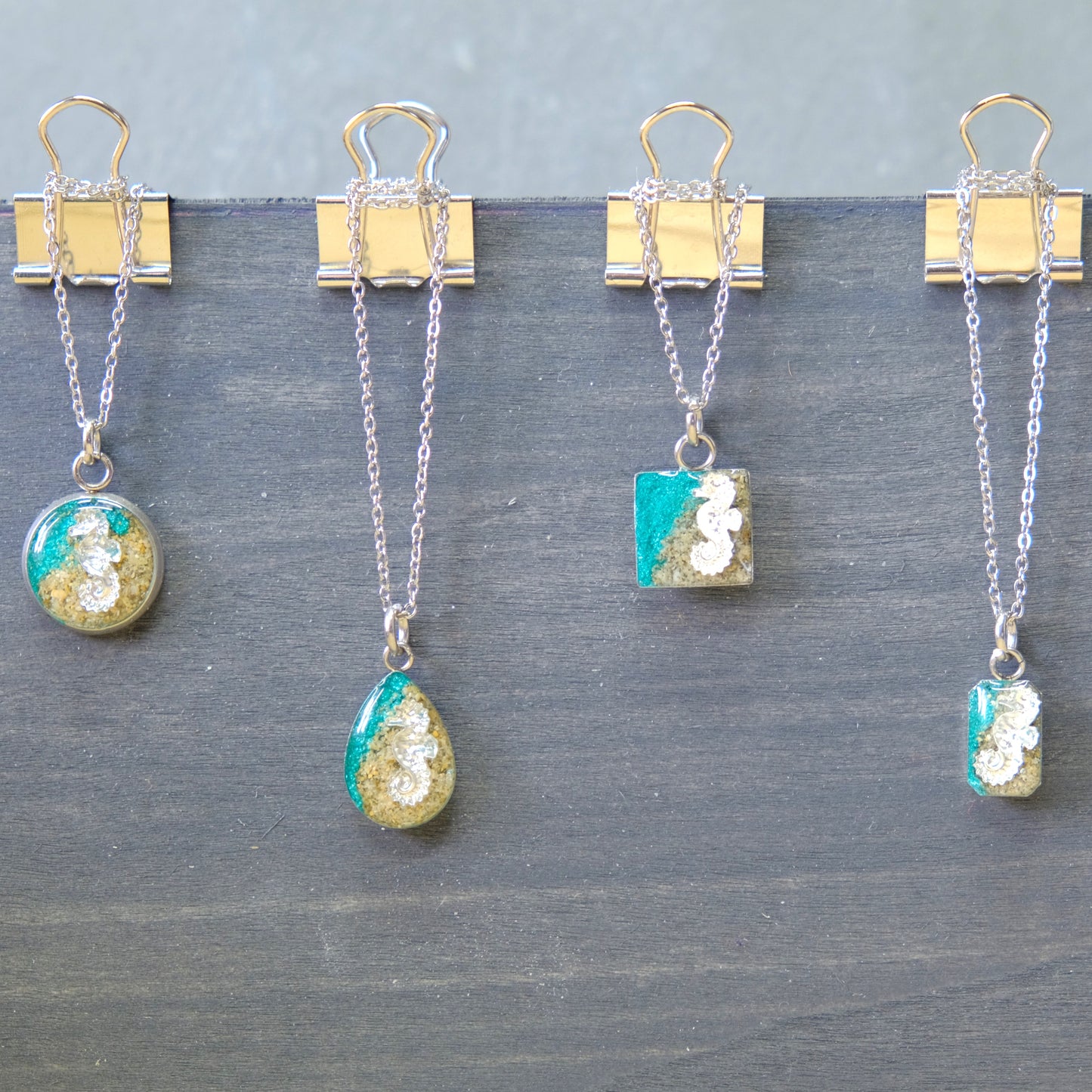 Shoreline Mini Pendants with Seahorse Charms