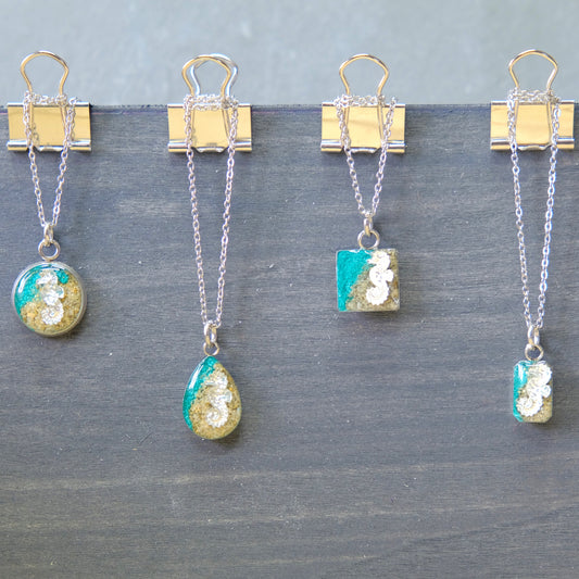 Shoreline Mini Pendants with Seahorse Charms