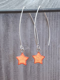 Long wire drop star earrings
