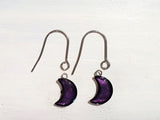 Moon drop earrings with short wires
