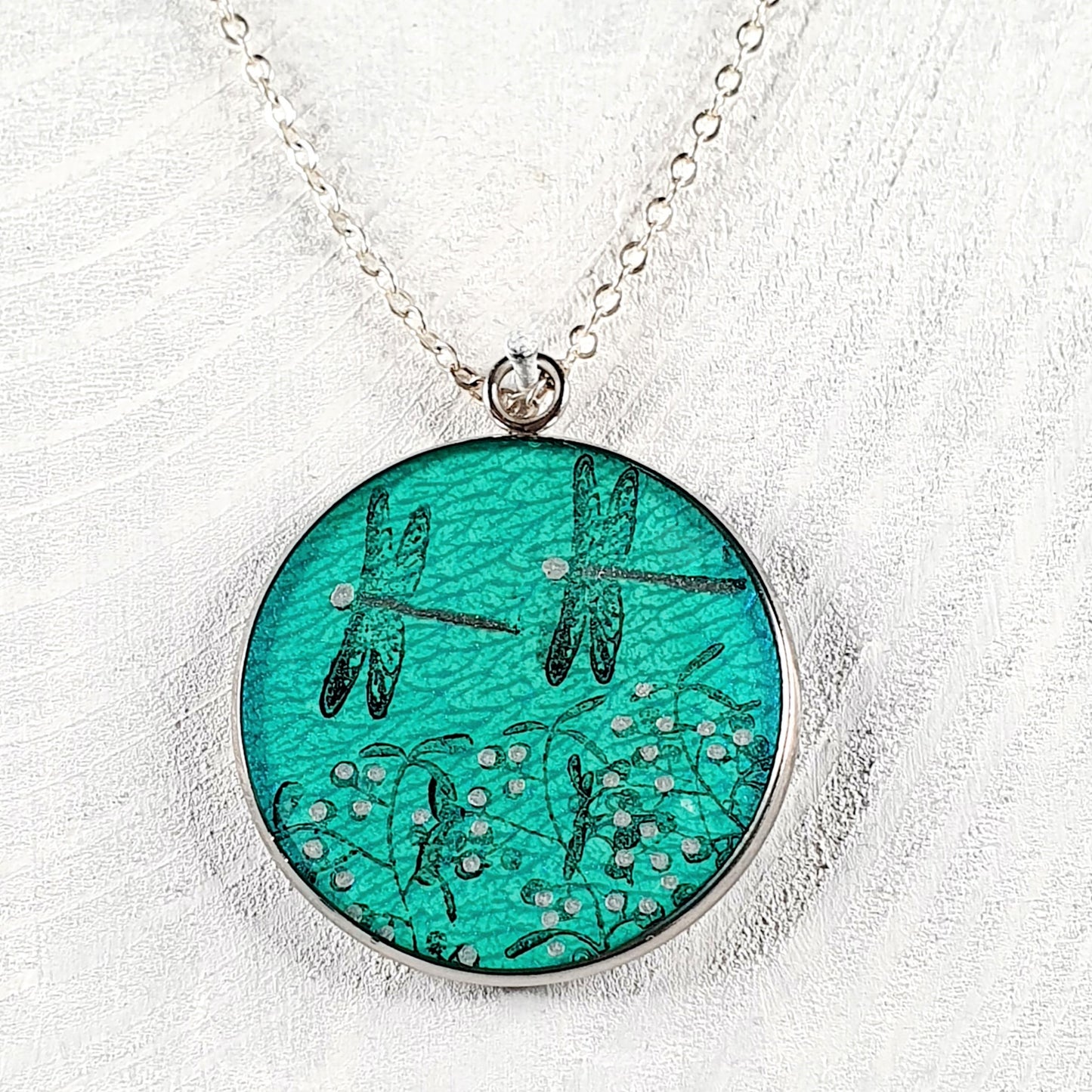 Mistletoe & Dragonflies pendant