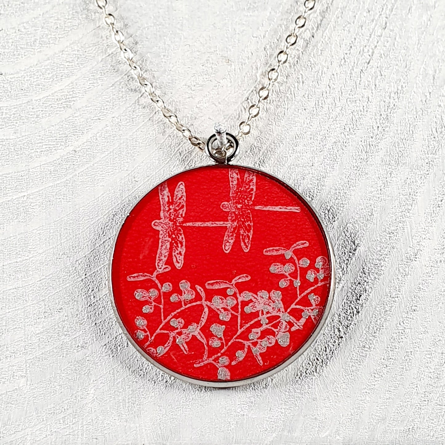 Mistletoe & Dragonflies pendant