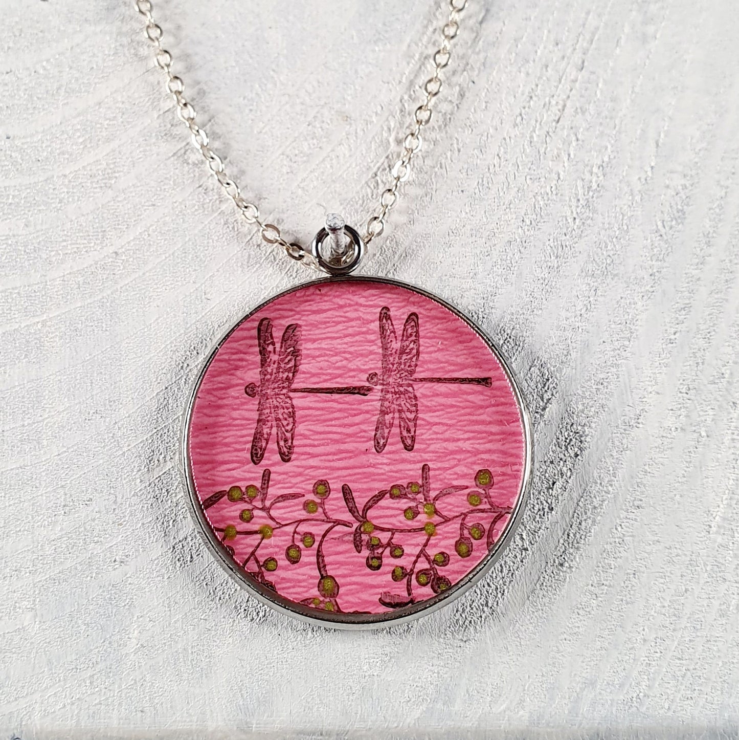 Mistletoe & Dragonflies pendant
