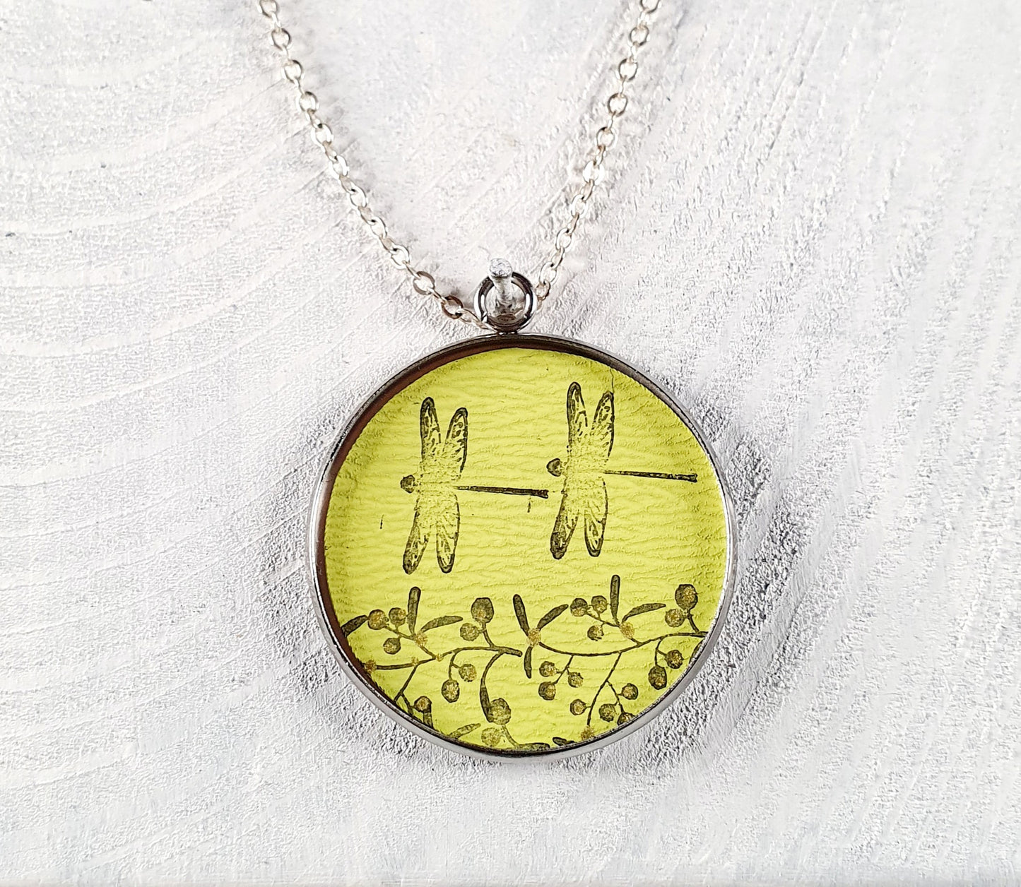 Mistletoe & Dragonflies pendant