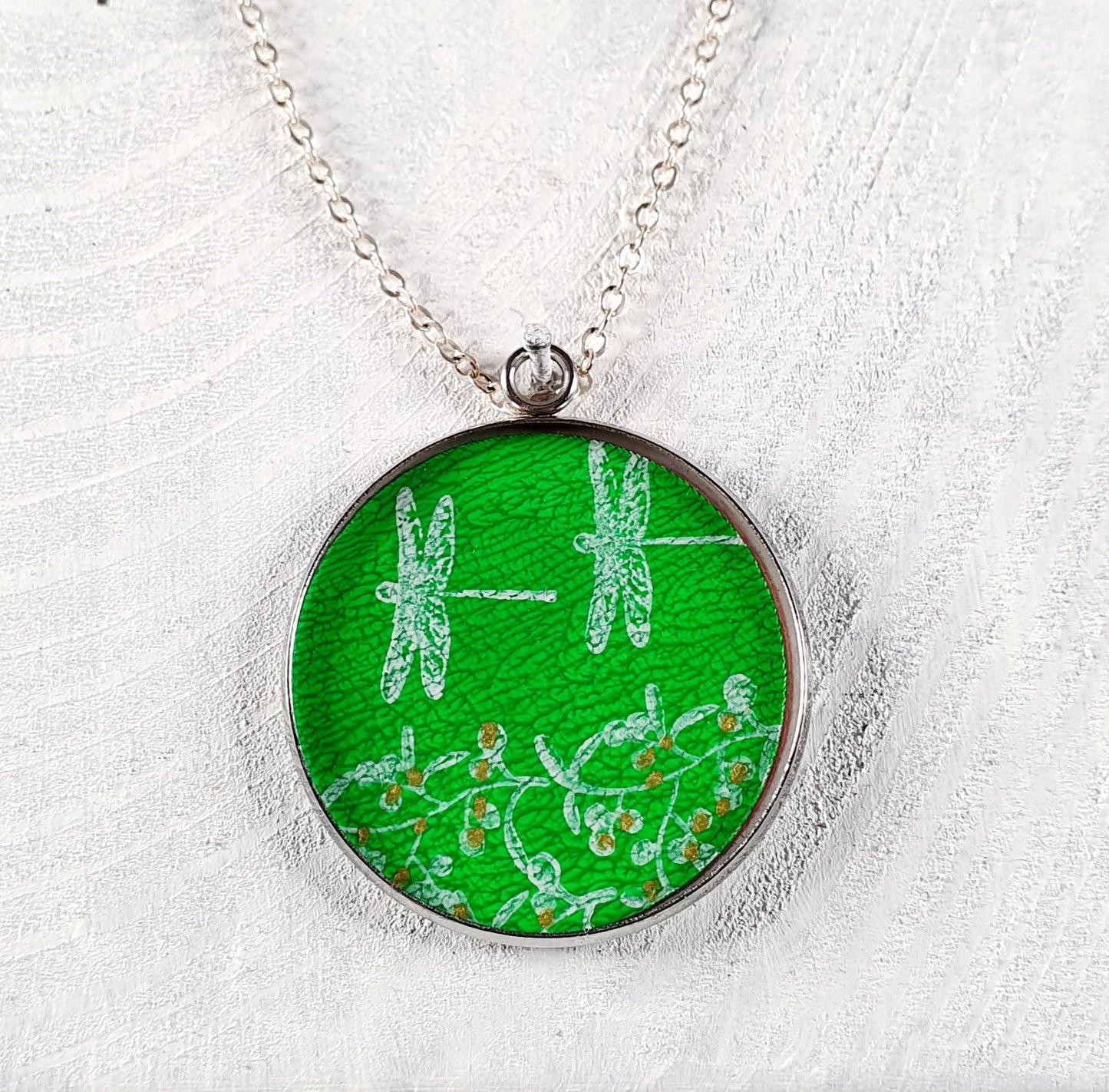 Mistletoe & Dragonflies pendant