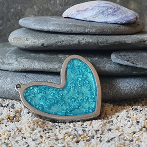 Sand & Waters edge blue heart pendant