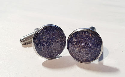 Cufflinks with Cornish sand