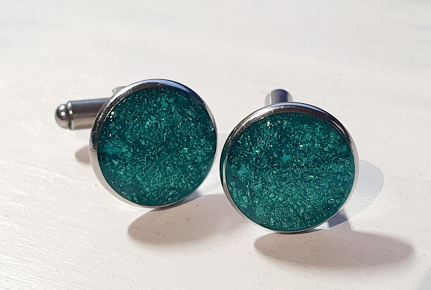 Cufflinks with Cornish sand