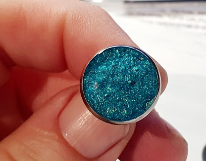 Cufflinks with Cornish sand