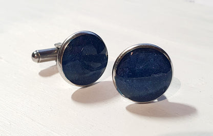 Cufflinks with Cornish sand