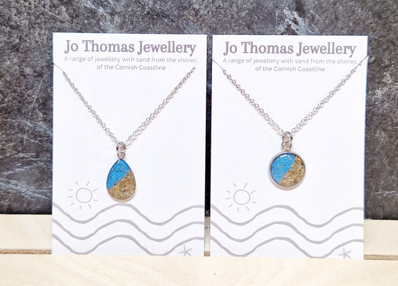 Shore line  Ocean blue pendant