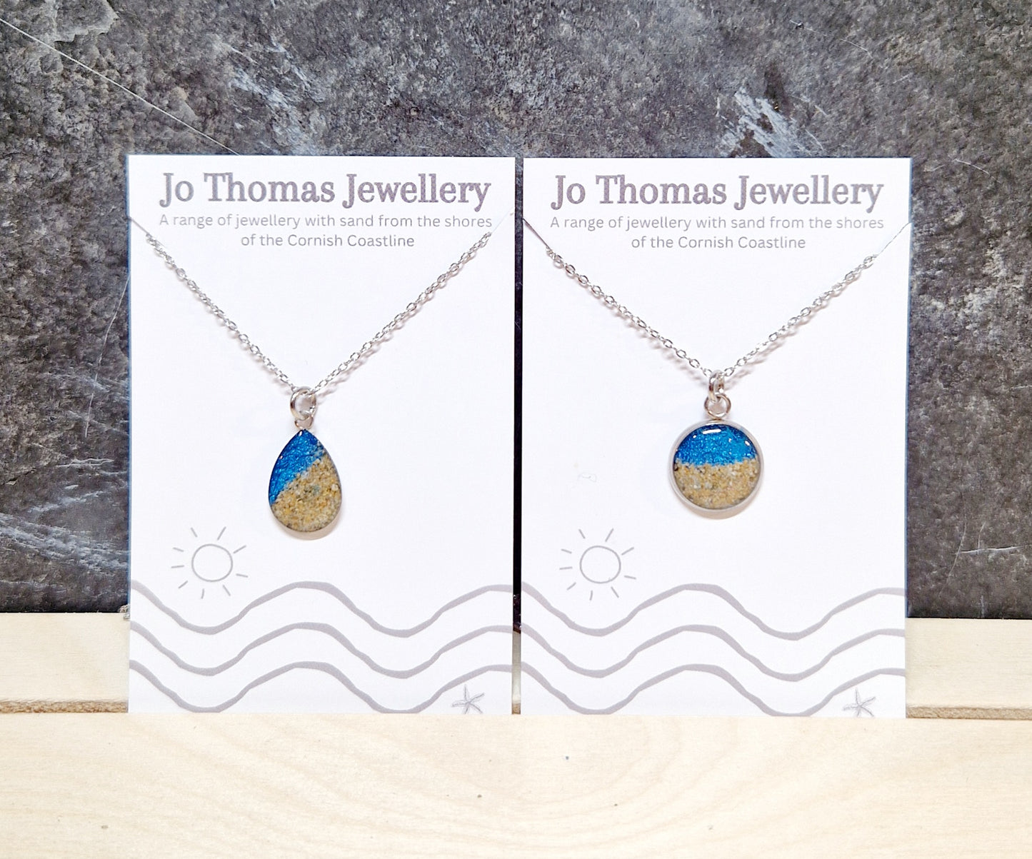 Shore line Sea blue pearl pendant