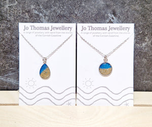 Shore line Sea blue pearl pendant