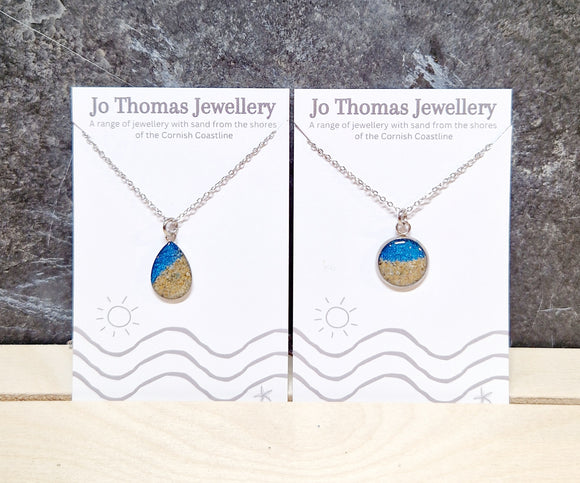 Shore line Sea blue pearl pendant