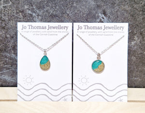 Shore line Sea Metallic green pendant