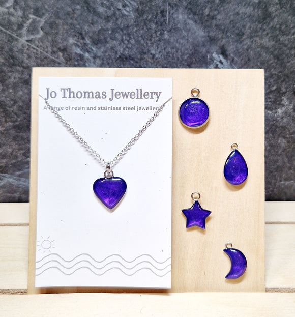 Mini charm pendants Storm purple