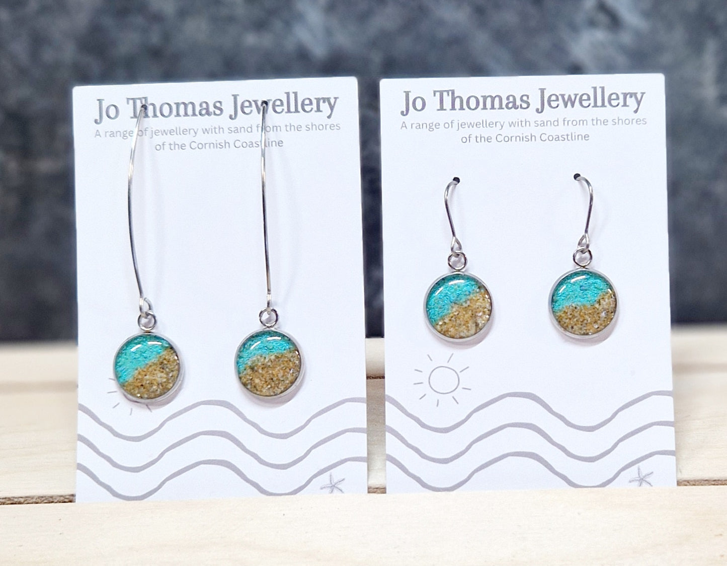 Shoreline round drop earrings Sea Green pearl £8-£10