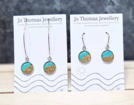Shoreline round drop earrings Sea Green pearl £8-£10