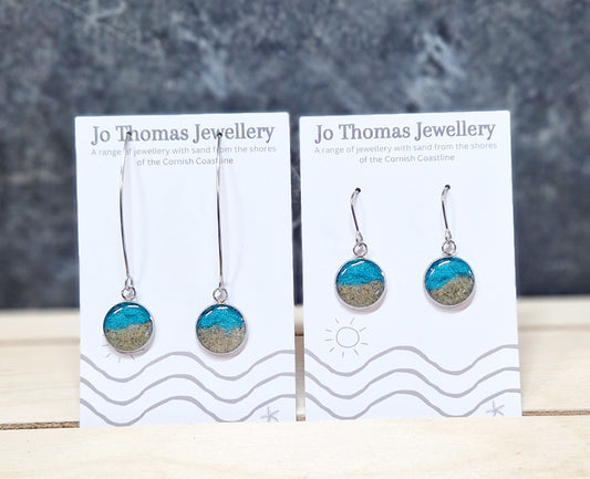 Shoreline round drop earrings Green pearl £8-£10