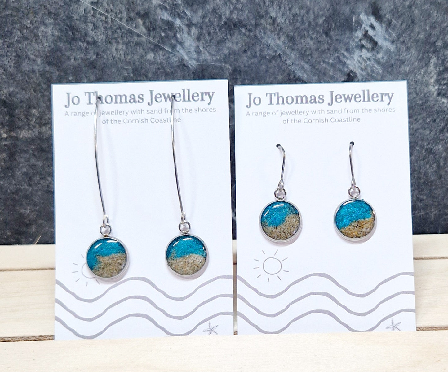 Shoreline round drop earrings Green pearl £8-£10