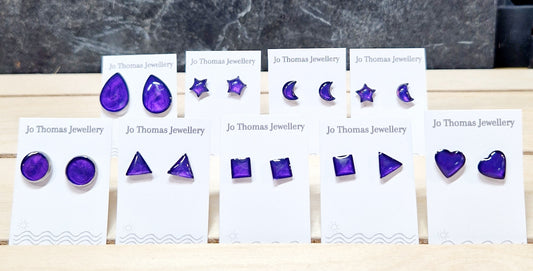 Stainless steel mini studs range Storm purple