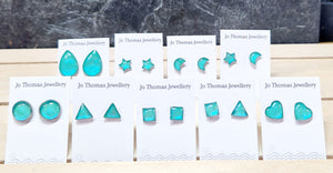 Stainless steel mini studs range Sea Green Pearl