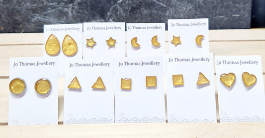 Stainless steel mini studs range Metallic Gold