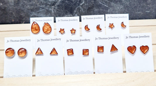 Stainless steel mini studs range Copper pearl