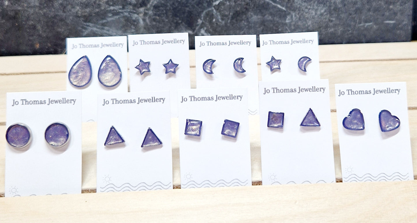 Stainless steel mini studs range Mermaid pearl