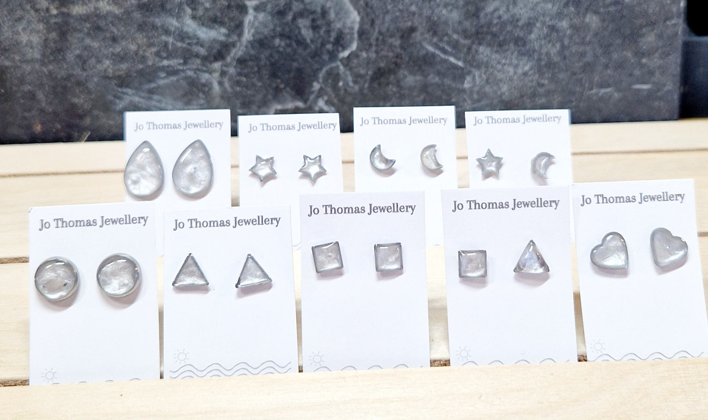 Stainless steel mini studs range Metallic Silver