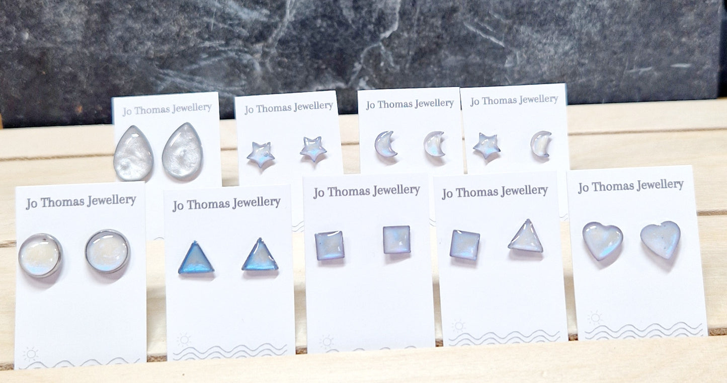 Stainless steel mini studs range Frosty Sparkle